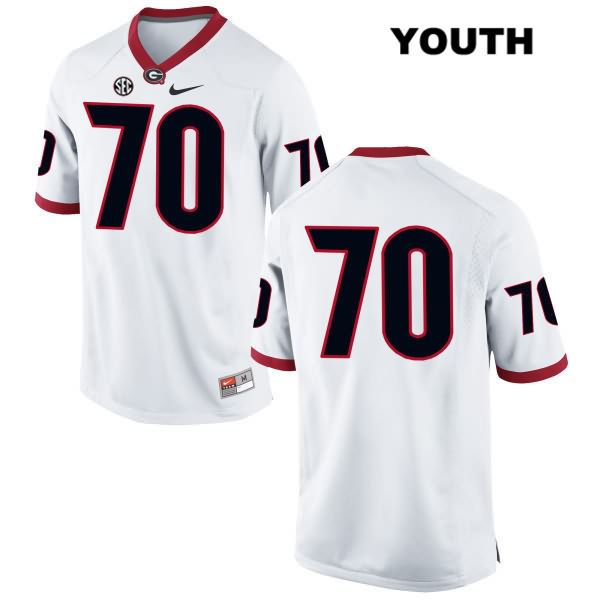 Georgia Bulldogs Youth Aulden Bynum #70 NCAA No Name Authentic White Nike Stitched College Football Jersey BAL6356WS